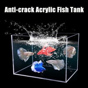 AQUARIUM Aquarium,Réservoir de poissons Transparent en acrylique incassable, petit accessoire rectangulaire pour plantes - 200x100x100mm
