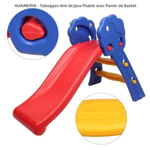 TOBOGGAN PEU COÛTEUX!!! Toboggan Aire de Jeux Pliable avec Panier de Basket - 106 x 59 x 77 cm - Bleu et rouge Charge 50 KG - HUAIMEIPIN