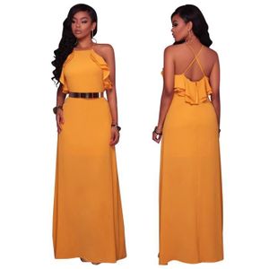 Robe De Soirée Longue Jaune Achat Vente Pas Cher Cdiscount