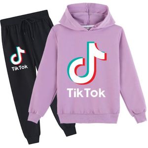 TIK-Tok Ensemble 2 pièces pour Enfant avec Sweat-Shirt et Pantalon Hoodies et Jogger pour Garçons Filles