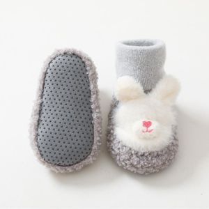 Hand Knitted Blanc & Gris Semelle Chaussures de bébé pour Manier 0-3 3-6 Et 6-9 m nouveau-né 