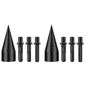 Kit 6 Pièces Fendeur à Bois Pour Perceuse – Pointe Carbone Avec Poignées Pour Camping - 6