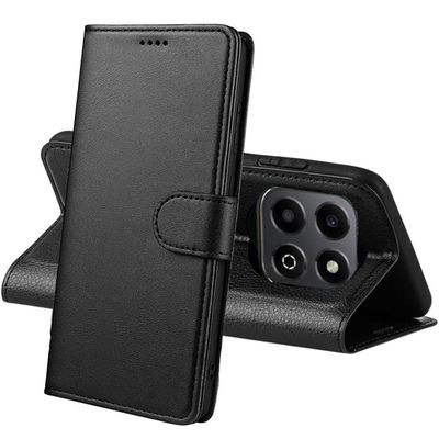 Coque et étui téléphone mobile Taperso Coque noire pour Honor X6B avec motif marbre blanc