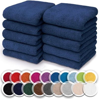 Lot de 6 gants de toilette en coton éponge pour enfant - Pour le visage et le corps - Gris, blanc, jaune, rose, vert, bleu - Maison