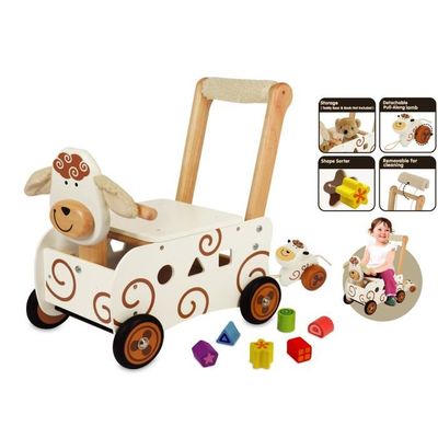 Porteur Pousseur I M TOY Pousseur porteur en bois Mouton pour bebe 12 mois chariot de marche evolutif Cdiscount Jeux Jouets