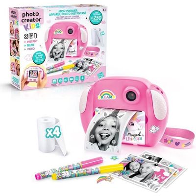 Appareil Photo Instantané Enfant CUBIDI – Impression Thermique Sans Encre, 48 MP, Vidéo 1080p, Objectif Rotatif 180°, 32 Go Inclus, Licorne Rose, Dès 3 Ans