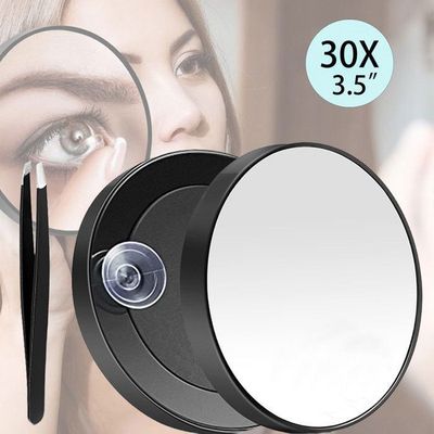 Miroir Grossissant Rechargeable X20 Avec Lumière LED - Ventouses, Portable, Idéal Maquillage Et Rasage (10.2 Cm)