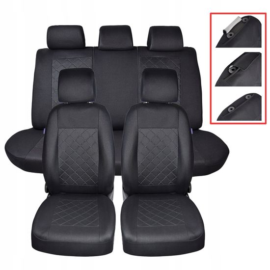 Housses Sièges Sur Mesure Mossa Pour Kia Niro I & II (2016-) – Tissu Résistant, Protection Complète Airbags OK
