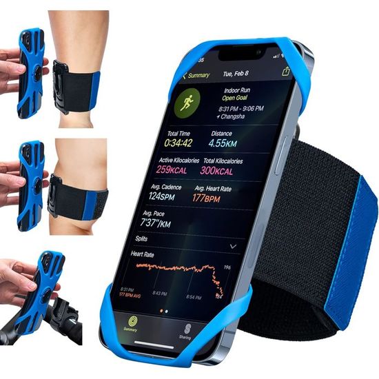 Brassard Sport 3 En 1 Cikyner - Support Téléphone Rotatif 360°, Pour Bras, Poignet Ou Vélo - Taille 4,5 à 7 Pouces