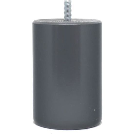 Pieds De Lit Bois Hêtre Laqué Anthracite - Jeu De 4 - 10x7x7cm - Vis M8 Incluses - Fabriqué France