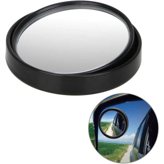 2 Miroirs Angle Mort Voiture - Grand Angle HD - Réglable 360° - Pour Camion, SUV, Voiture