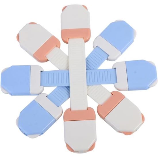 Serrures De Sécurité Pour Armoire Enfant - Lot De 1, En ABS, Dimensions 3.5x9 Cm, Couleurs Variées