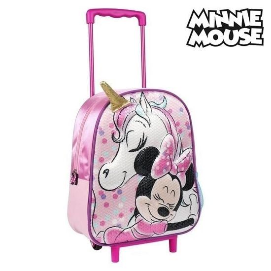 Cartable a Roulette Fillette Minnie et Licone Disney Rose 3D enfant ecole primaire CP CE1 CE2 CM1 CM2 et College Cdiscount Bagagerie Maroquinerie