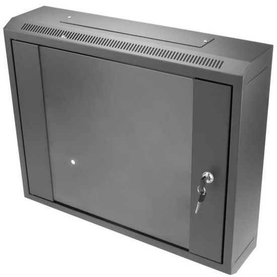Armoire Rack 19" 9U Avec Porte En Verre - Dimensions 450x400x530mm, étagère Incluse, Capacité 30kg
