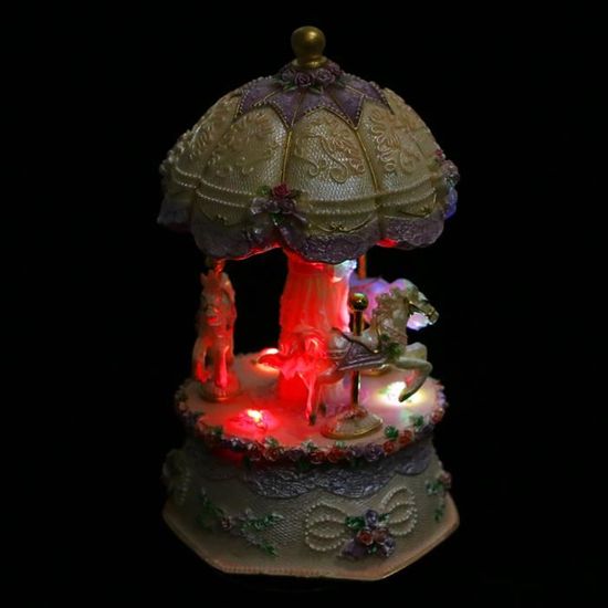 XUY-Boîte à Musique Rotative De Style Cheval Avec Lumières Colorées