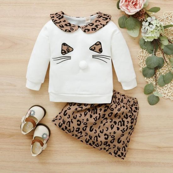 Ensemble Bébé Fille 3 Pièces Automne - Body Manches Longues Brodé + Pantalon Rose à Volants + Bandeau - Tailles 0-18 Mois - Coton Doux