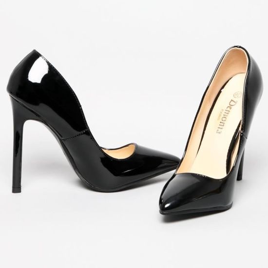 Escarpins Femme Vinyle Noir Talon Aiguille 12cm Semelle Antiderapante Achat Vente Escarpins Femme Vinyle Noir Talon Aiguille 12cm Semelle Antiderapante pas cher Cdiscount