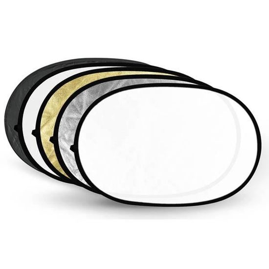 Neewer 5 en 1 Pliable Réflecteur de Lumière 60x90cm 24x36inch Doré Argent Noir Blanc Translucide Pour Studio Vidéo Photographie 