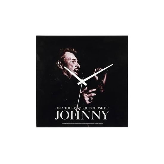 Pendule Néon Johnny Hallyday Bleu - Horloge Murale Collection Officielle