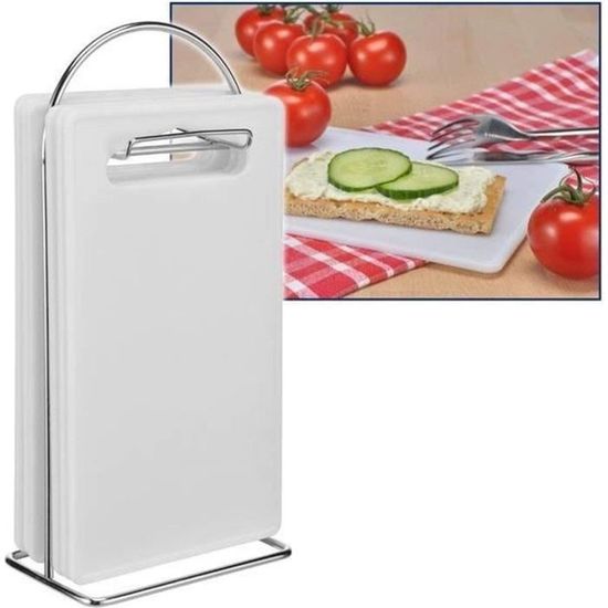 Planches à Découper En Forme De Livre - Lot De 3 + Support - Bois, Design Décoratif Pour Cuisine