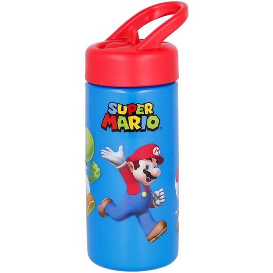 Bouteille d'eau Super Mario avec paille