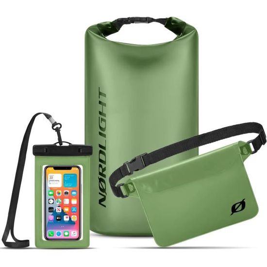 RONGZUBAT Sac Étanche 15L Avec Bandoulière – PVC Résistant, Fermeture Enroulable, Idéal Pour Kayak, Paddle, Plage, Camping Et Voyage – Noir