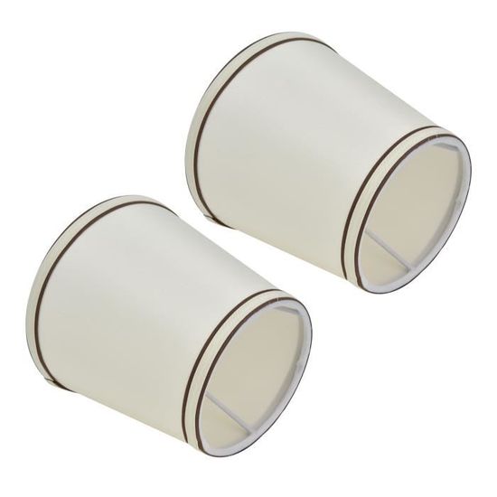 2 Abat-jour Style Européen E14 - Tissu Blanc, Pour Lampe De Table Et Lustre, 11,2x15,2x14cm - 2
