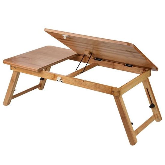 FAN table élévatrice pliante Table d'ordinateur portable en bambou