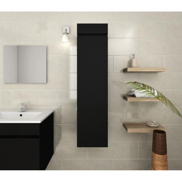 Meuble Salle De Bain Suspendu Noir Cdiscount Maison