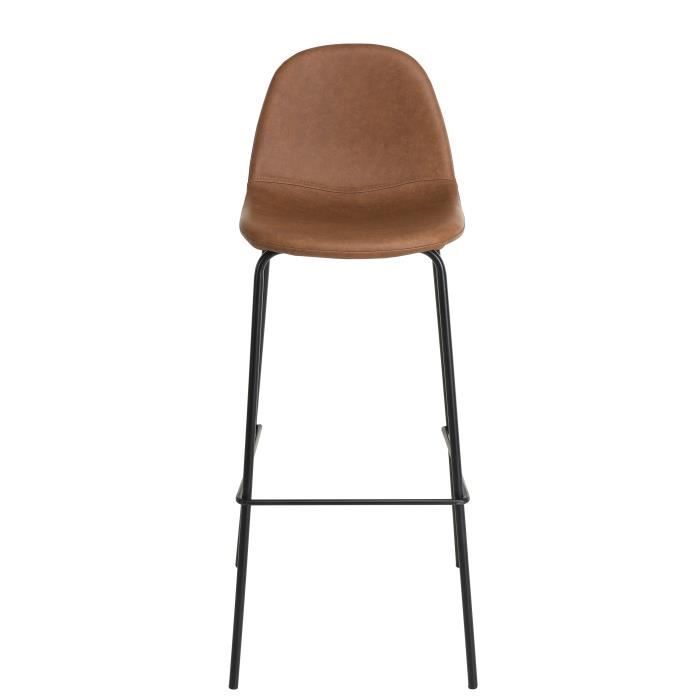 MACABANE AUGUSTIN - Lot de 2 tabourets de bar John marron hauteur dassise 80cm MACABANE AUGUSTIN - Lot de 2 tabourets de bar John marron hauteur dassise 80cm
