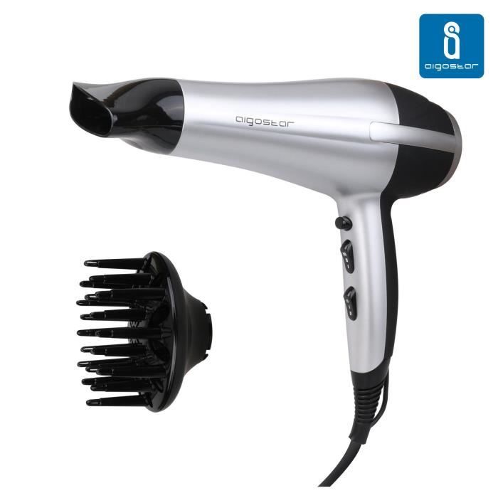 Aigostar Daphne 32GPO - Sèche-cheveux professionnel avec diffuseur. 2200 W. Option air froid. Design exclusif.
