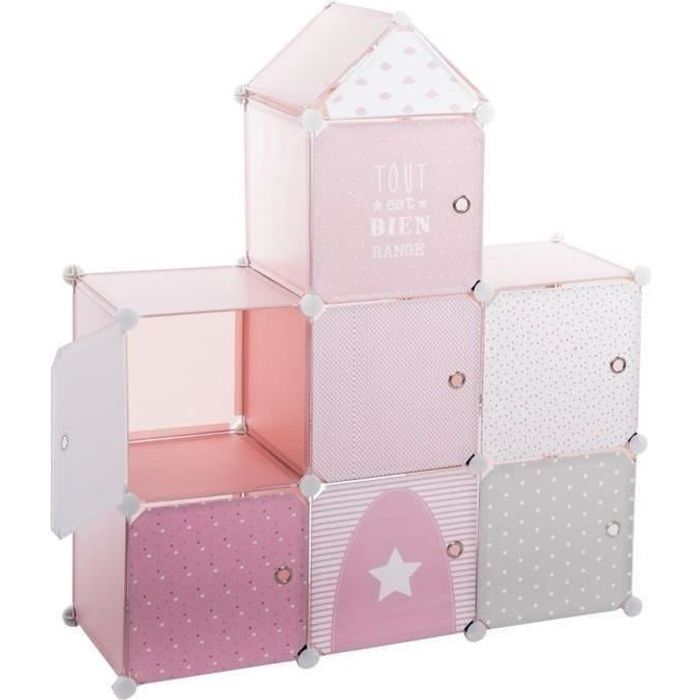 Meuble de rangement chateau rose