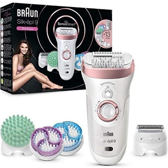 Braun Silk-épil 9 9/990 SkinSpa SensoSmart Épilateur Électrique Or Rose Et 13 Accessoires