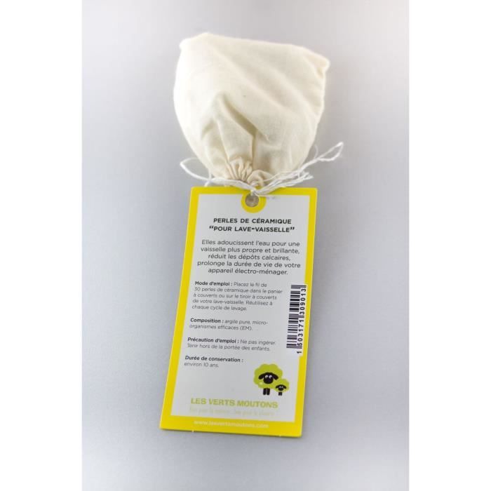 LES VERTS MOUTONS Perles de céramique pour le lave-vaisselle - Sachet de 30 perles