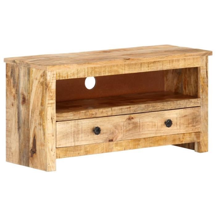 Superbe qualité -Meuble TV - Table de salon - Meuble HIFI 79x30x40 cm Bois de manguier brut❀❀❀❀❀6675
