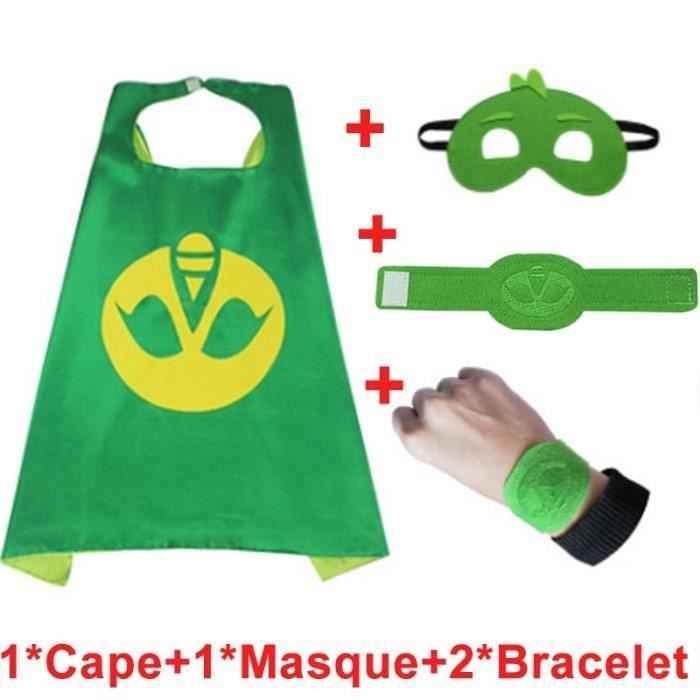 4PCS/Set Déguisement Gluglu Bijou Yoyo Pyjamasques Cape et Masques Bracelet Super Héros Pour Enfant Garçon Fille PJ Masks Costume