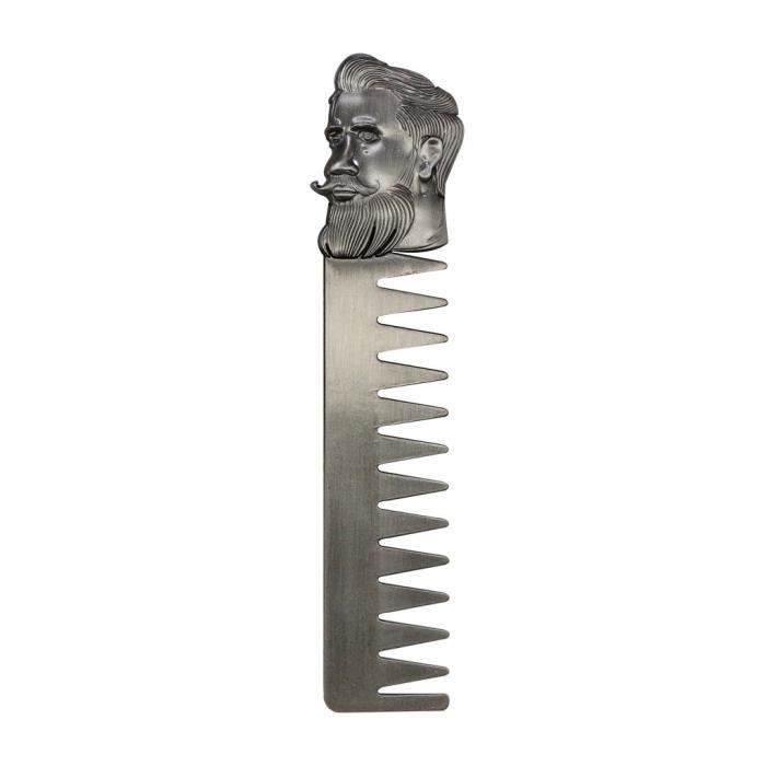 HT Tête Barbe huile à Raser Hommes peigne de poche portable en acier inoxydable Mustache - HTTNS903A3718