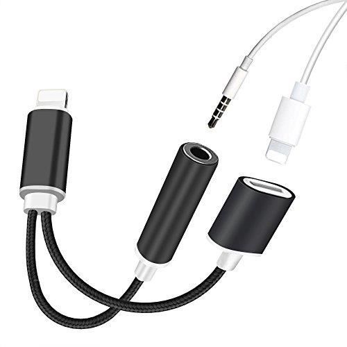 Cable Double Adaptateur port Lightning avec prise Jack 3.5 mm pour iPhone 11 6.1- Couleur Noir - Marque Yuan Yuan