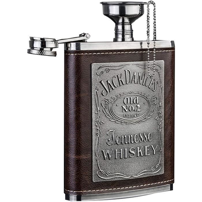 FLASQUE KHHK Flasque Alcool Eacutetui en Cuir eacutetanches Flasque Hip Flask25
