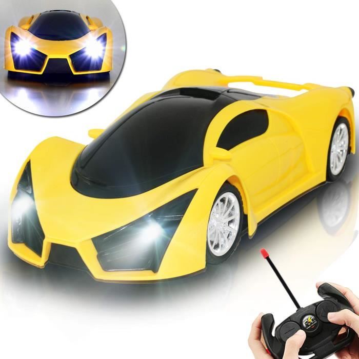Voiture Télécommandée, Jouet Enfants RC Voiture avec LED Lumière 1/16 Échelle Cars Cadeaux pour Garçons Filles
