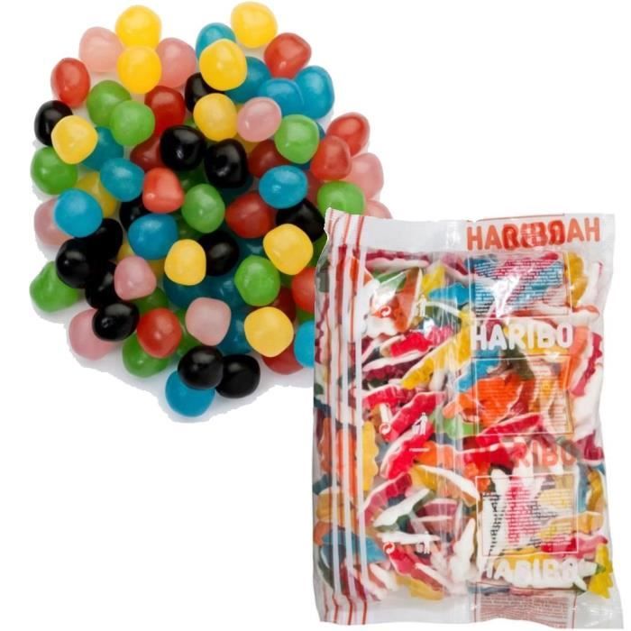 HARIBO Sac 2 kg Vrac Crocodiles + Sac 2 kg Dragibus Vrac