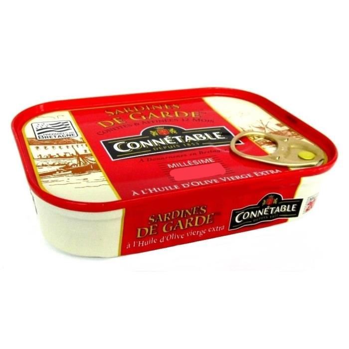CONNETABLE Sardines de guarde Millésimée 2018 - à l'huile d'olive vierge extra 115 g