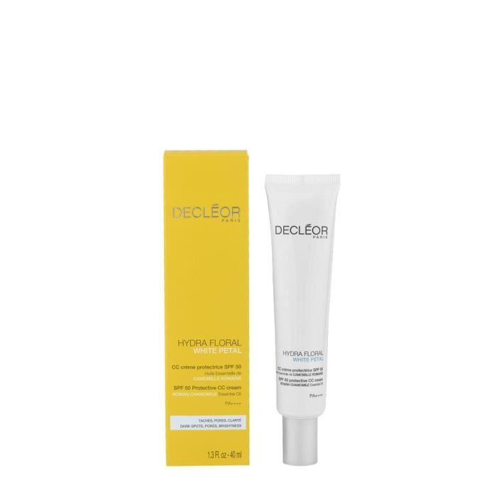decleor - hydra floral white petal cc crème protectrice spf50 - Appliquez le matin sur le visage et le cou après le soin de jour