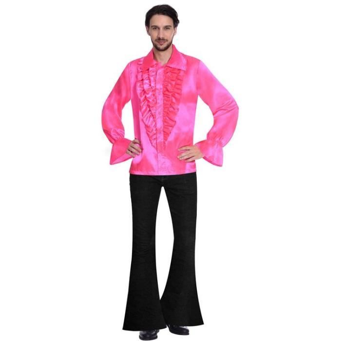 Costume adulte chemise satinée rose taille petite
