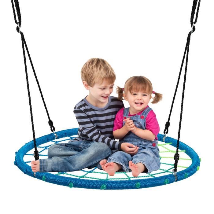 GIANTEX Balançoire Nid d’Oiseau en Maille Réglable en Hauteur,Balançoire pour Enfants et Adultes,Utilisation Intérieure et Extérieur