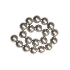 100 x Perle en Verre Nacrée 6mm Argent