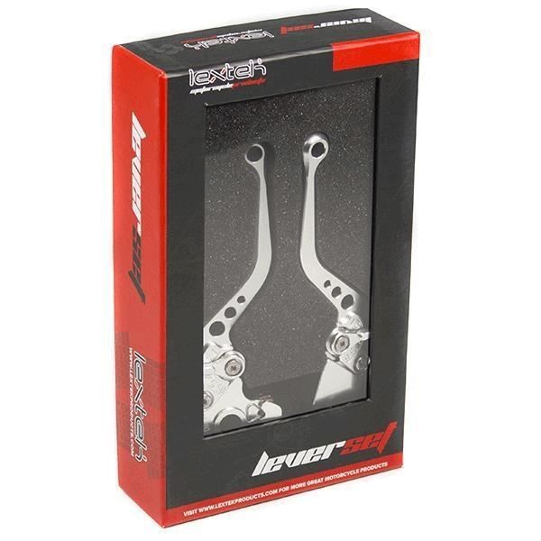 Lextek CNC Clutch Lever Short Black H-17 R-19 / Y-688 Court Argent pour Yamaha