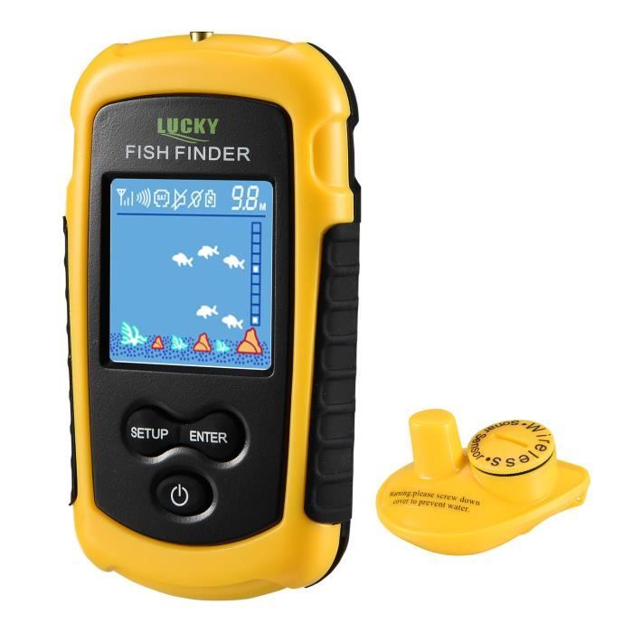 LUCKY Ecosondeur Pêche Détecteur de Poisson Couleur Sans Fil Portable Fish Finder