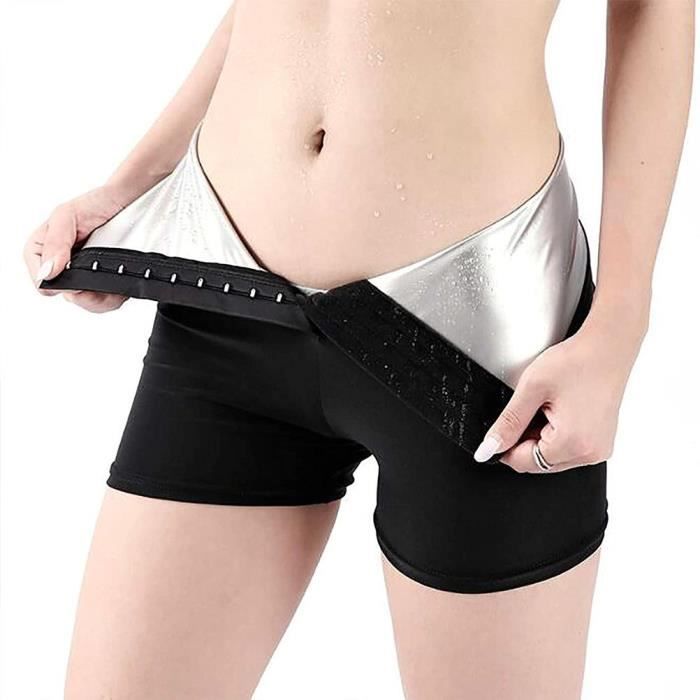 Sauna Sweat Shapewear Short Taille Haute pour Femme Perte de Poids Pantalon de Sauna, Contrôle du Ventre Shapewear Short Noir