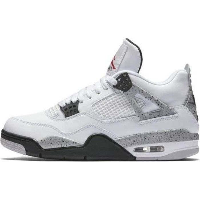 Basket Airs Jordans 4 Retro White Cement Chaussures de basket pour hommes et femmes